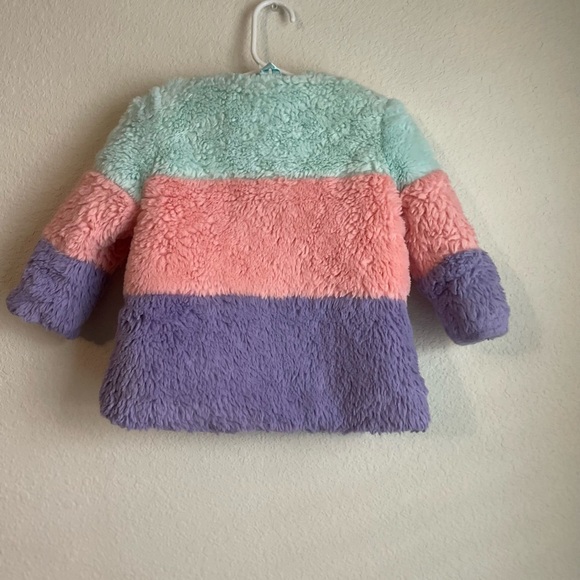 Cat & Jack Mint, Pink, and Purple Warm and Cozy Pea Coat size 2T - Picture 2 of 5